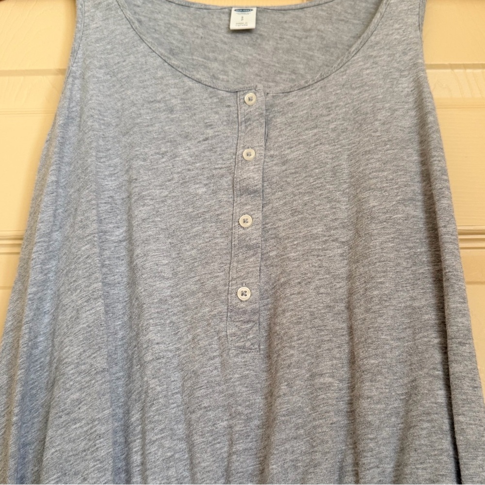 Old Navy Light Gray Romper with Button Detail - Picture 2 of 4